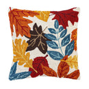 Indoor/Outdoor Fall Leaves Hooked Polypropylene Throw Pillow 18"x18"