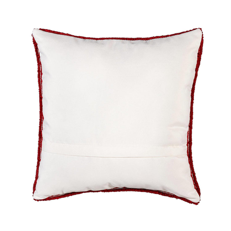 Indoor/Outdoor Hooked Pillow, Polypropylene, Cardinal Joy, 18"x18"