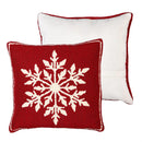 Indoor/Outdoor Hooked Pillow, Polypropylene, Snowflake, 18"x18"