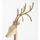 Gold and White Painted Iron Standing Tall Deer Statue,phl915