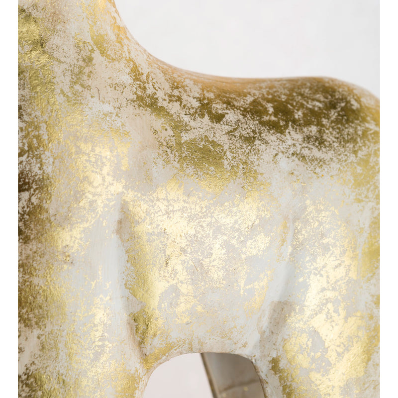 Gold and White Painted Iron Standing Tall Deer Statue,phl915