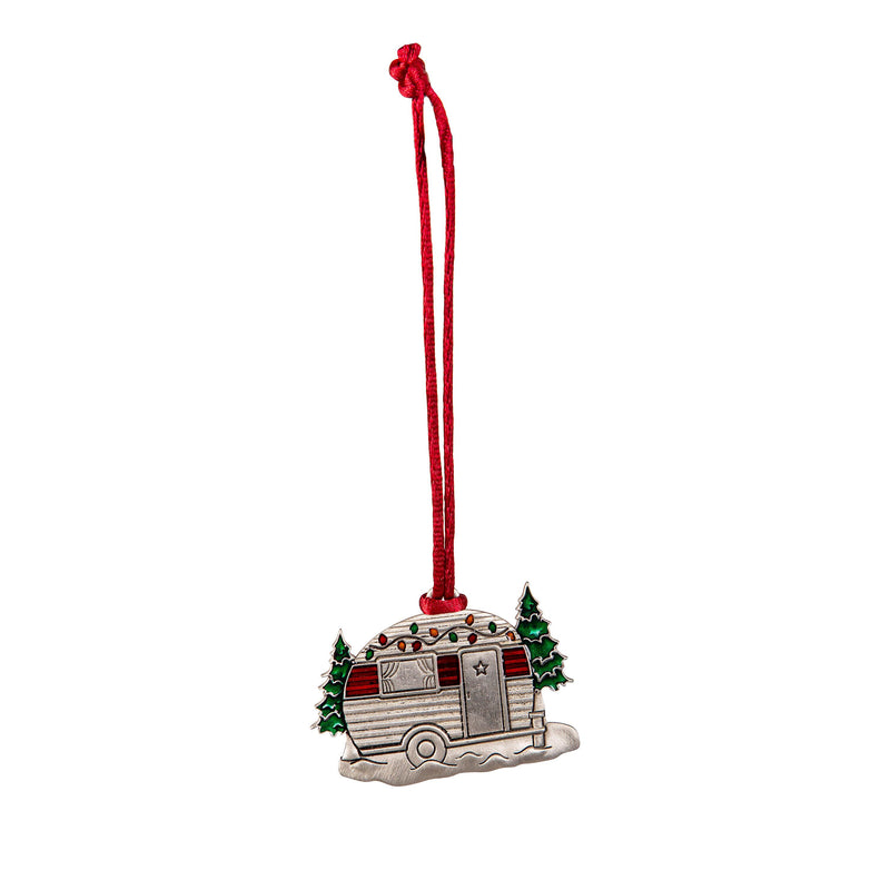 Solid Pewter Christmas Tree Ornament - camper,phu045