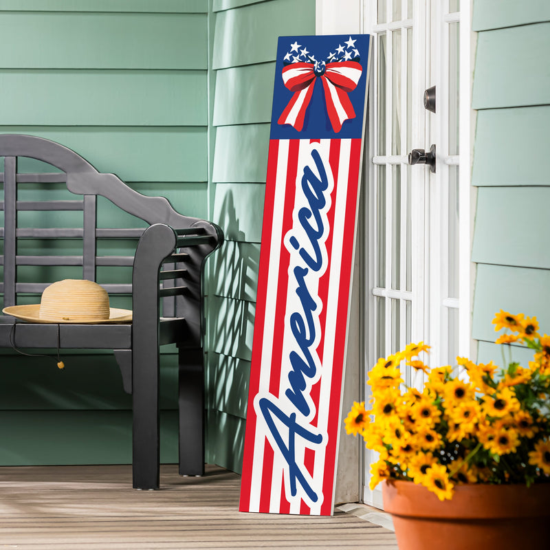 American Classic Stars & Stripes Porch Leaner, Bow "America", 46"H