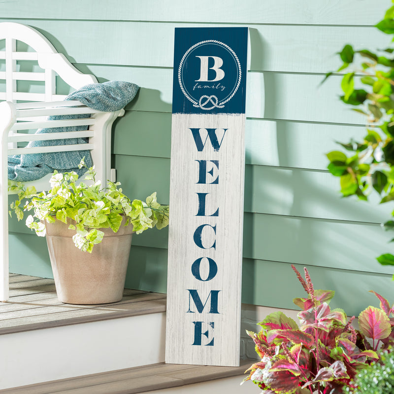 Coastal Porch Leaner Nautical Monogram 46" B B