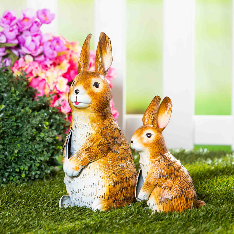 PAIR METAL RABBITS,q56079