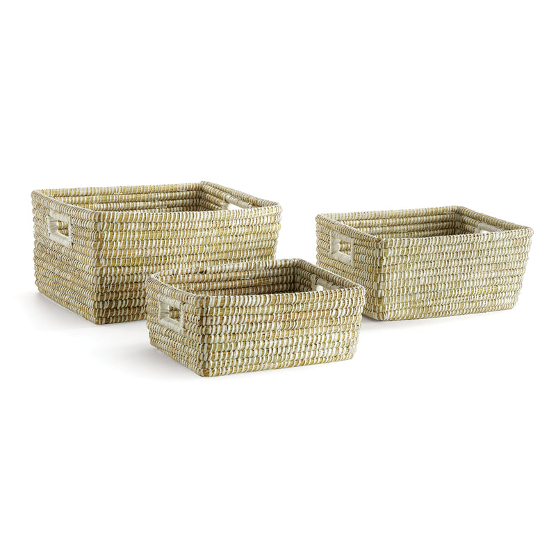 NAPA Home & Garden, RIVERGRASS RECTANGULAR STORAGE BASKETS, SET OF 3,RG2004W