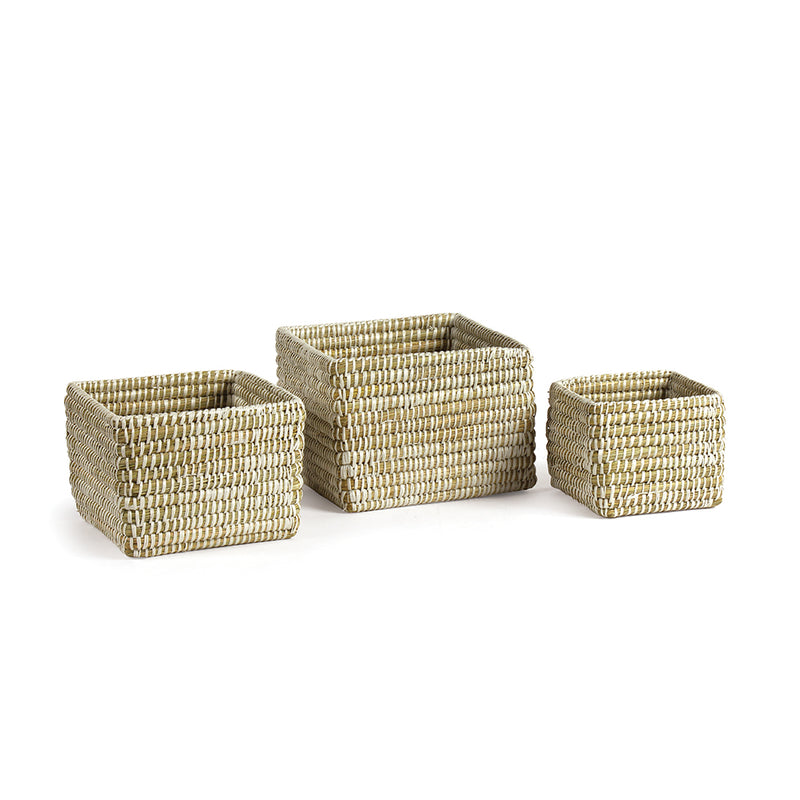 NAPA Home & Garden, RIVERGRASS MINI SQUARE BASKETS, SET OF 3,RG2005W