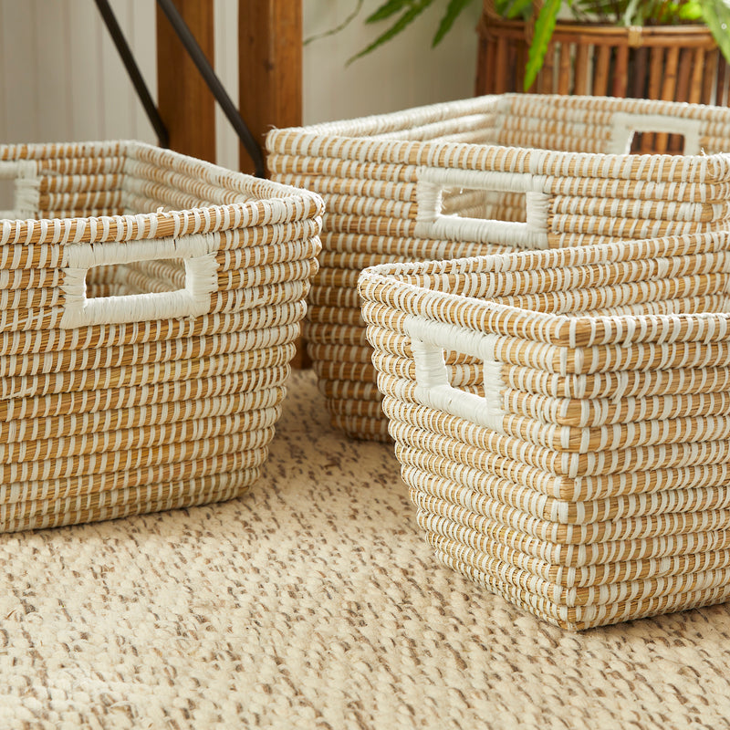 NAPA Home & Garden, RIVERGRASS RECTANGULAR BASKETS, SET OF 3,RG2010