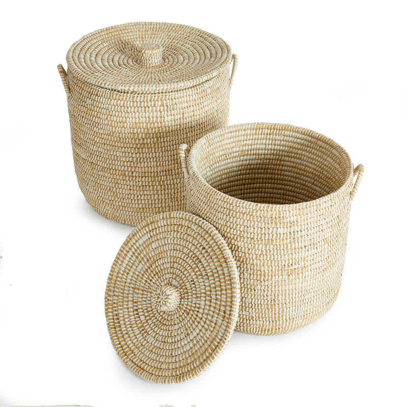 NAPA Home & Garden, RIVERGRASS HAMPER BASKETS WITH LIDS, SET OF 2,RG401