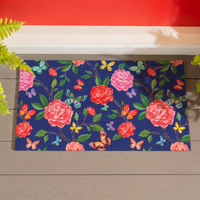 Peony Toile PVC Trapper Mat, Butterfly, 28"x16"