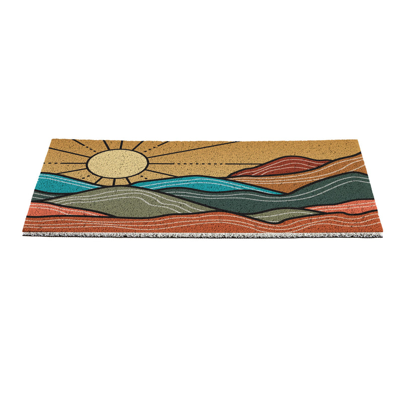 Southwest Sunrise PVC Trapper Mat, Landscape, 28"x16"