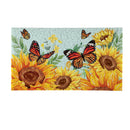 Grateful Gatherings Sunflower and Butterfly PVC Trapper Mat,  28"x16"