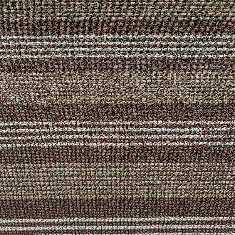 Dark Brown Striped PVC Loop Mat