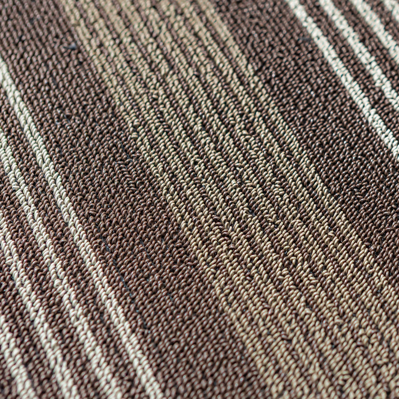 Dark Brown Striped PVC Loop Mat