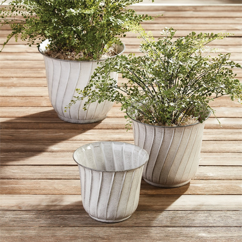 Napa Home Garden, LEILANI POTS ,SET OF 3 WHITE,rv401wh