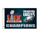 Philadelphia Eagles Super Bowl 59 Champions Single Sided Flag w/ 2 Grommets, 3'x5' Estate Size