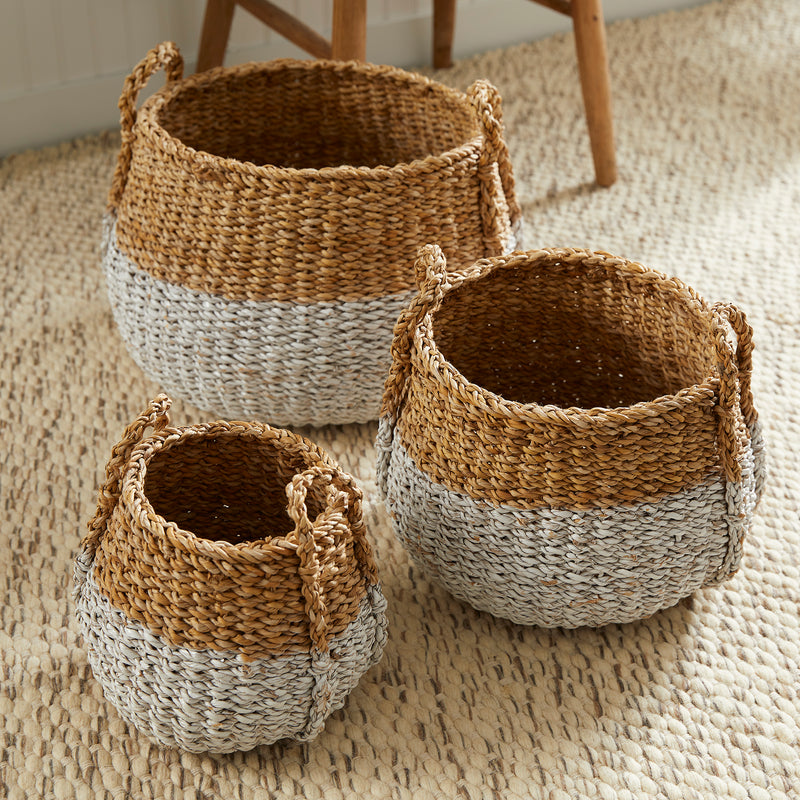 NAPA Home & Garden, SEAGRASS ROUND BASKETS WITH HANDLES, SET OF 3,SG2024NW