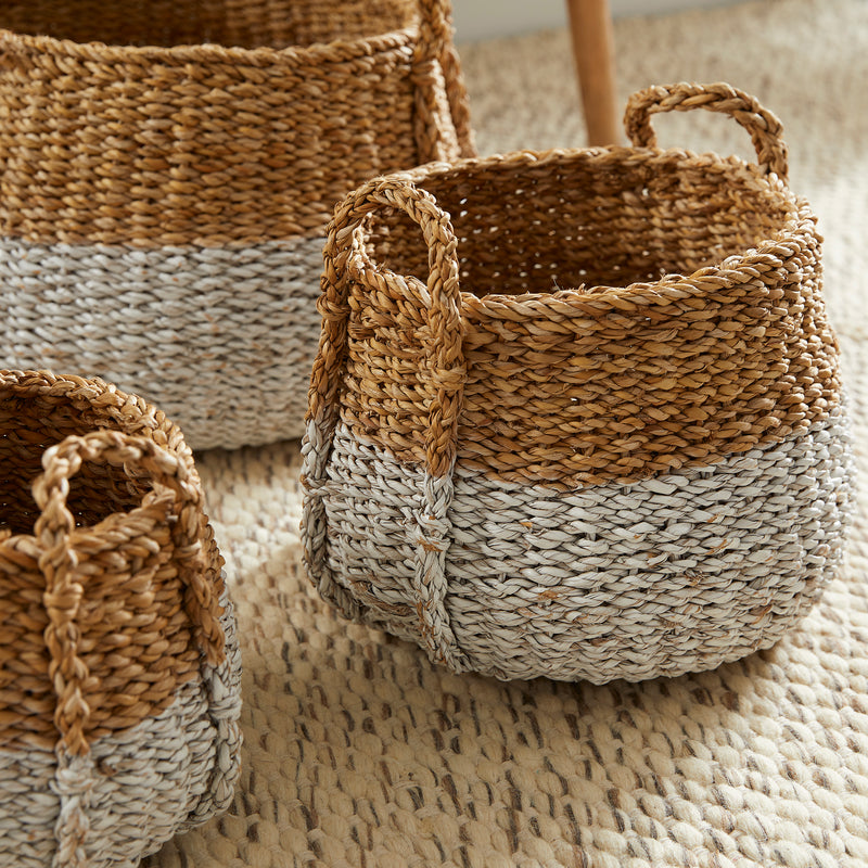 NAPA Home & Garden, SEAGRASS ROUND BASKETS WITH HANDLES, SET OF 3,SG2024NW