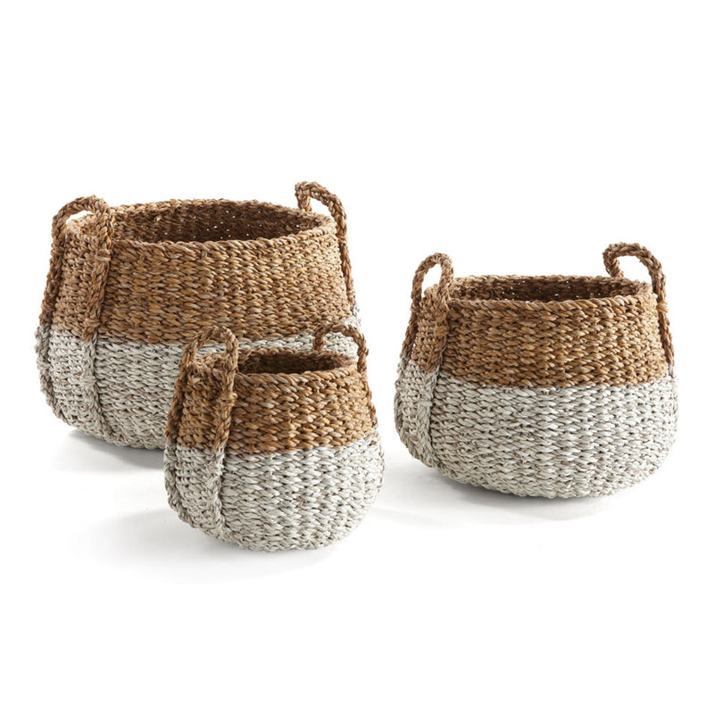 NAPA Home & Garden, SEAGRASS ROUND BASKETS WITH HANDLES, SET OF 3,SG2024NW