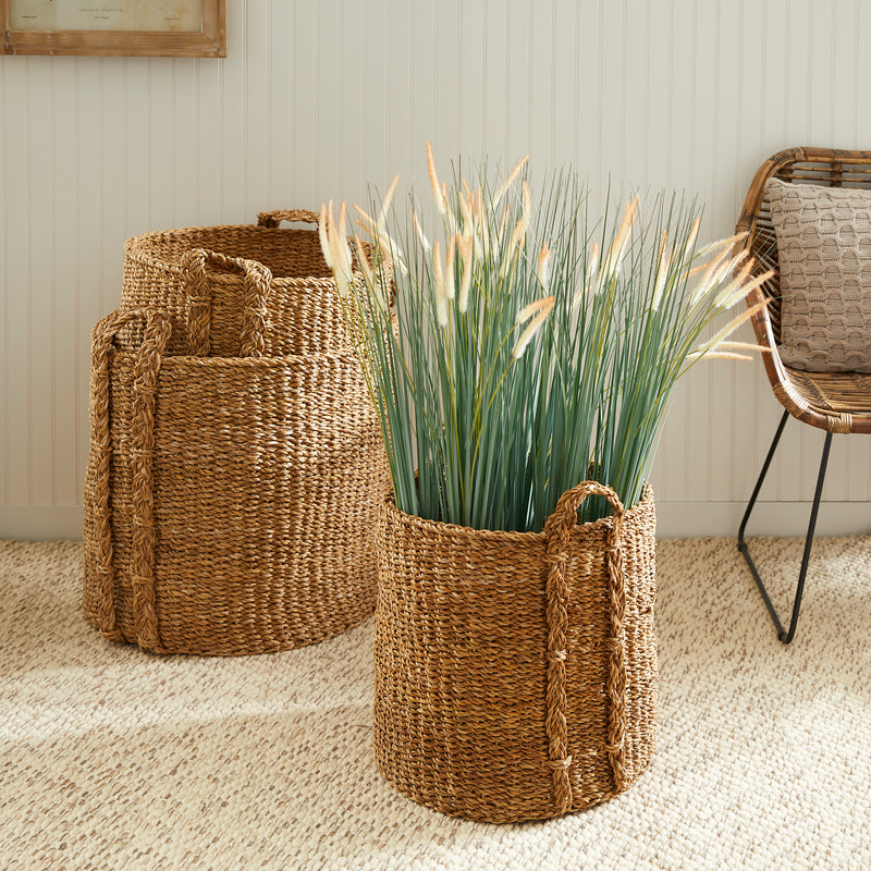 NAPA Home & Garden, SEAGRASS ROUND BASKETS LARGE, SET OF 3,SG2028