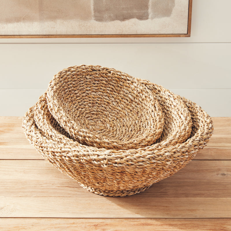 NAPA Home & Garden, SEAGRASS SHALLOW TAPERED BASKETS, SET OF 3,SG403