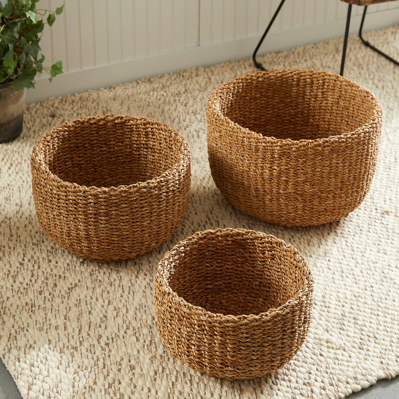 NAPA Home & Garden, SEAGRASS CYLINDRICAL BASKETS, SET OF 3,SG404