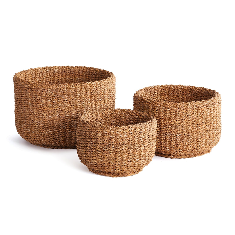 Napa Home Accents Collection-Seagrass Cylindrical Baskets , Set of 3