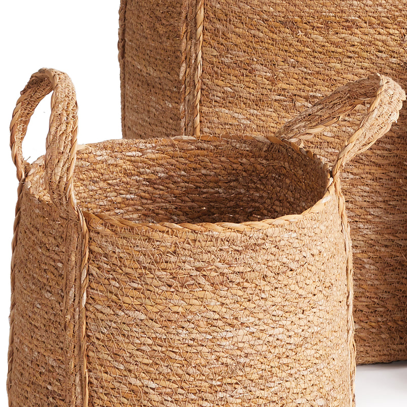 NAPA Home & Garden, SEAGRASS ROUND BASKETS WITH LONG HANDLES, SET OF 3,SG407