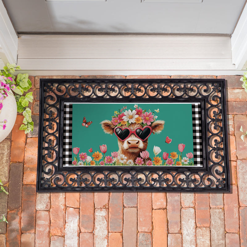Floral Sunglasses Highland Cow Sassafras Switch Mat