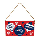 New England Patriots Holiday Wood Wall Sign, 6x11