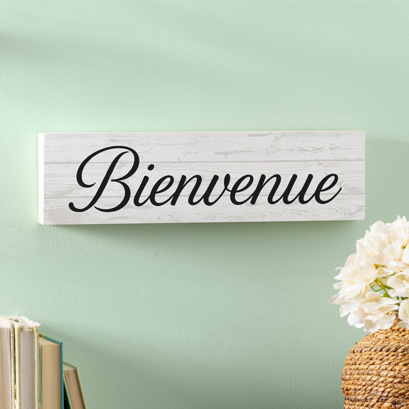 Canada Strong Bienvenue Wood Mantle Sign, Filigree, 18"x5"