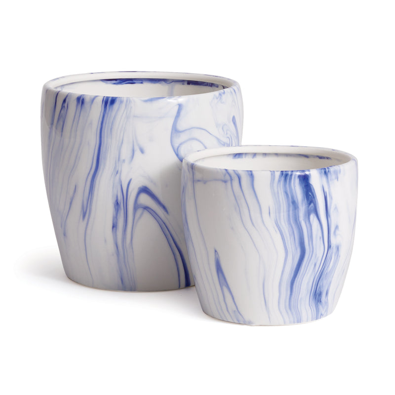 NAPA Home & Garden, BARCLAY BUTERA MARBLEIZED POTS, SET OF 2,SN414