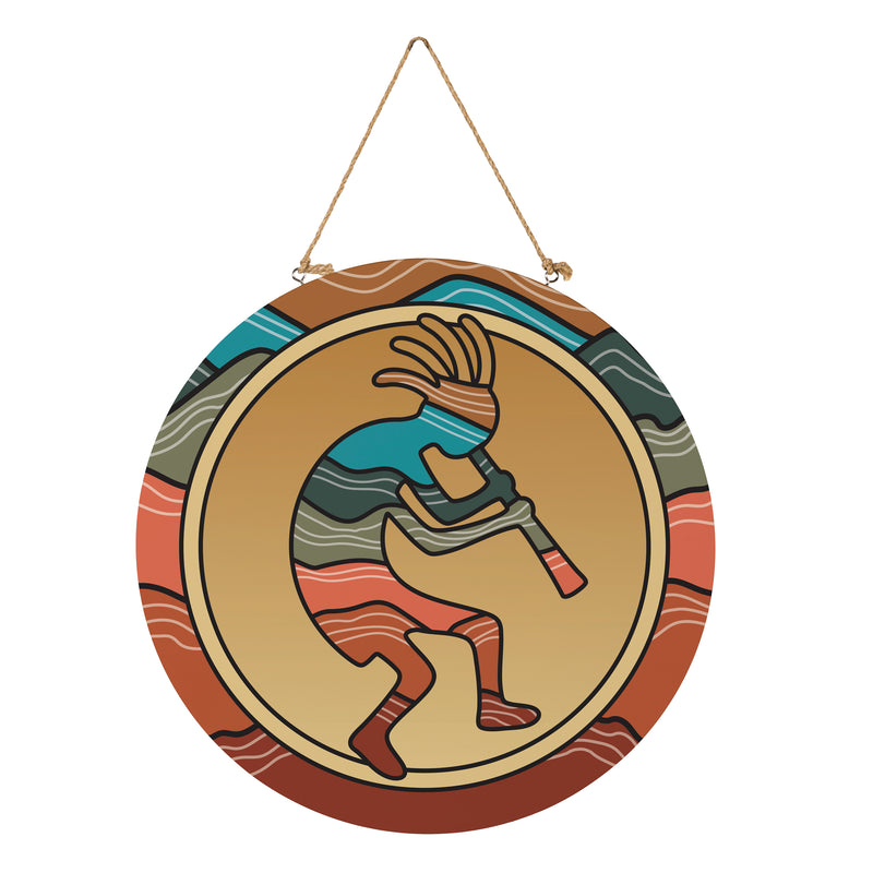 Southwest Sunrise Wood Door Decor, Kokopelli, 18"