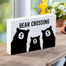High Country Bear Trio Wood Sign Plock,"Bear Crossing", 12"x8"