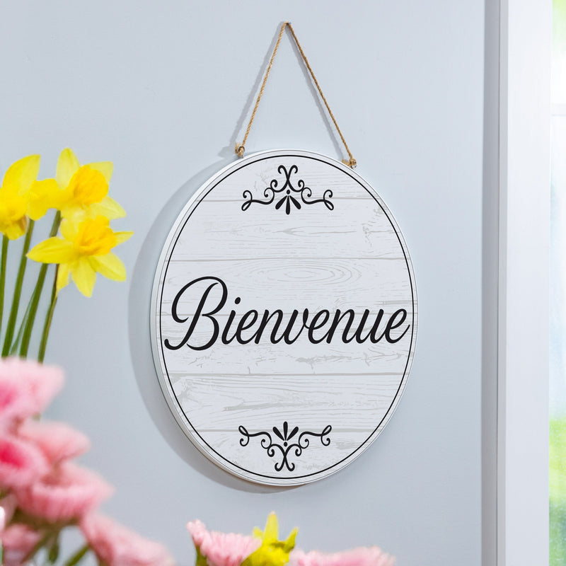 Canada Strong Bienvenue Wood Door Decor, Filigree, 18"