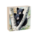 High Country Bear Family Wood Sign Plock, Baby Bears, 6"x6"