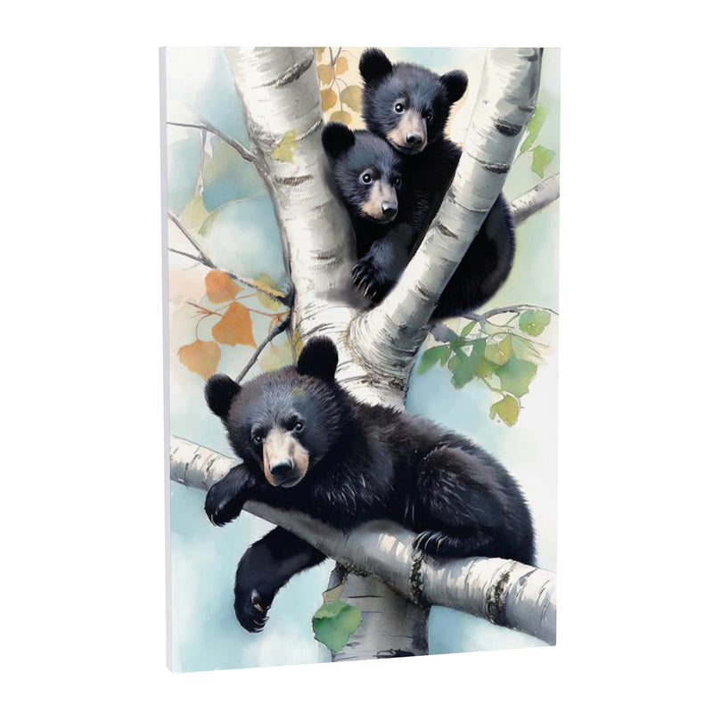 High Country Bear Family Indoor Wall Decor, Wood, Mama and Baby Bears, 24"x16"