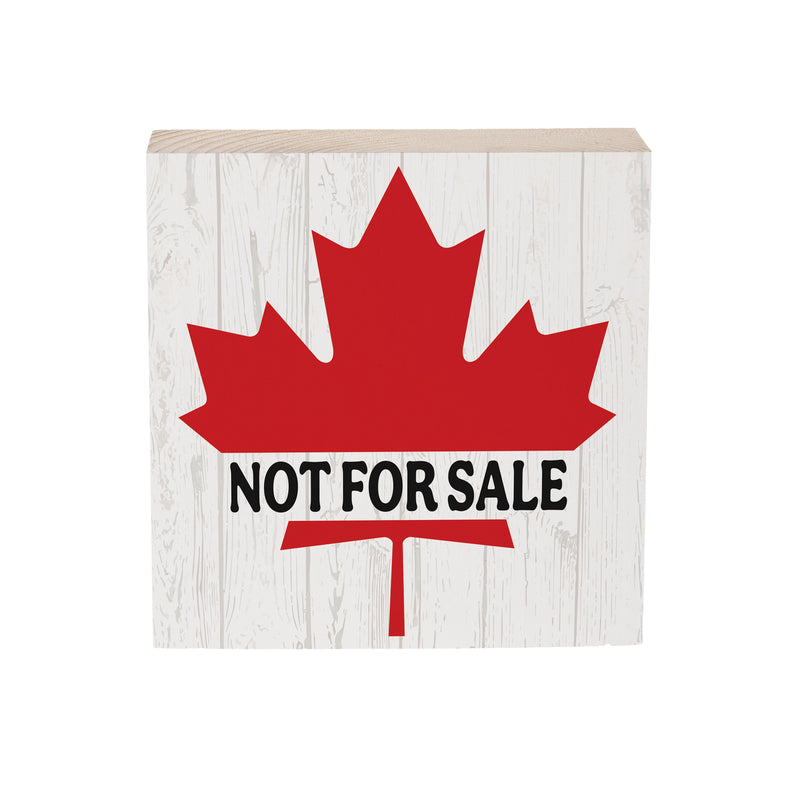 Canada Strong Vintage Wood Sign Plock,"Not For Sale", 6"x6"