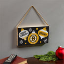 Boston Bruins Holiday Wood Wall Sign, 6x11