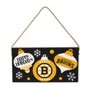 Boston Bruins Holiday Wood Wall Sign, 6x11