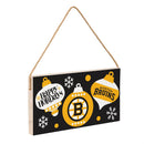 Boston Bruins Holiday Wood Wall Sign, 6x11
