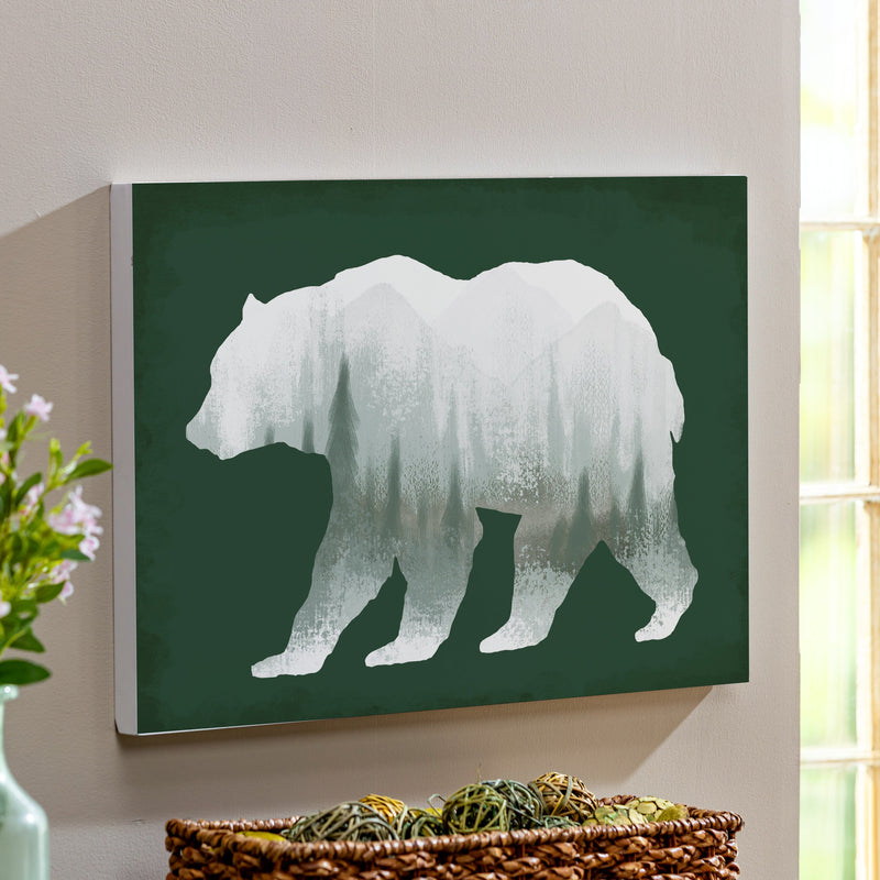High Country Painting Indoor Wall Decor, Wood, Bear, 24"x16"