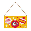 Kansas City Chiefs Holiday Wood Wall Sign, 6x11