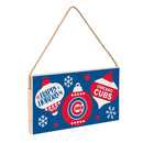 Chicago Cubs Holiday Wood Wall Sign, 6x11