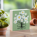 Daisy Scape Wood Sign Plock, Bouquet, 6"x6"