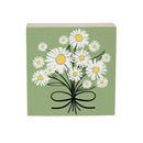 Daisy Scape Wood Sign Plock, Bouquet, 6"x6"