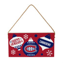 Montreal Canadiens Holiday Wood Wall Sign, 6x11