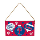 Philadelphia Phillies Holiday Wood Wall Sign, 6x11