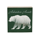 High Country Painting Wood Sign Plock, Bear "Adventure Awaits", 6"x6"