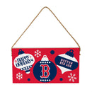 Boston Red Sox Holiday Wood Wall Sign, 6x11